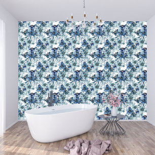 Papier Peint Élégant bleu Vintage chintz Motif Monogramme
