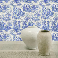 Elégant bleu vintage toile de jouy