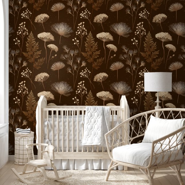 Papier Peint Elegant Boho Floral Botanical Wallpaper (Enfants)