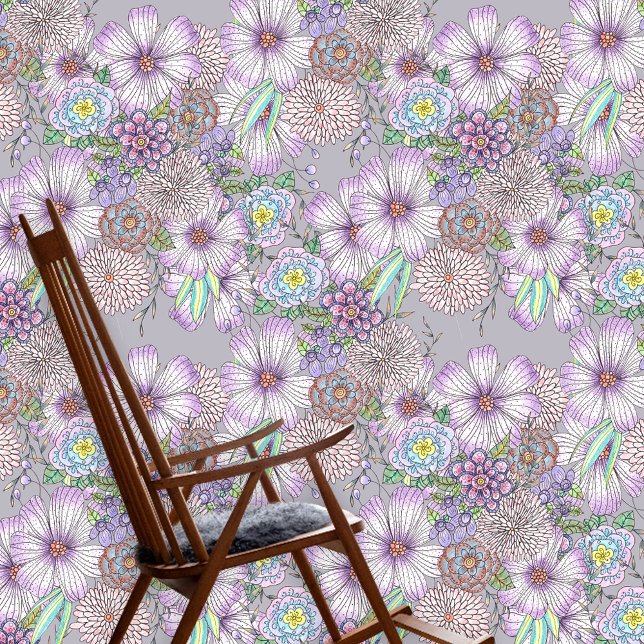 Papier Peint Élégant Charming Purple Lavender Garden Flowers (Créateur téléchargé)