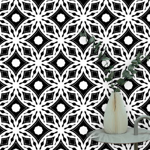 Papier Peint Elégant géométrique Monochrome noir et blanc