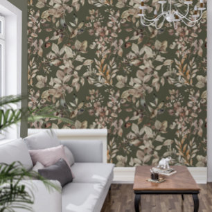 Papier Peint Élégant Gras Botanique Moss Green