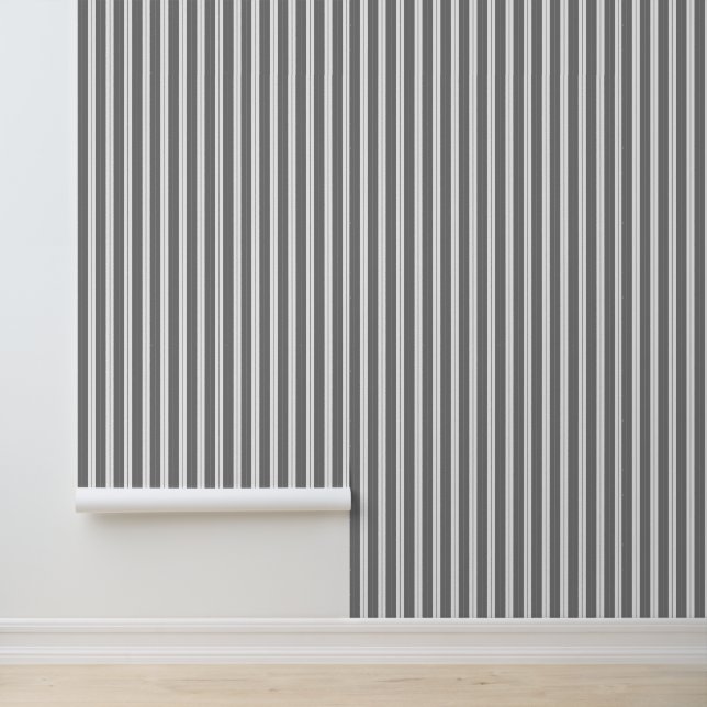 Papier Peint Élégant gris gris blanc blanc français rayures (Application)