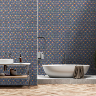 Papier Peint Élégant modèle de printemps floral Dusty bleu