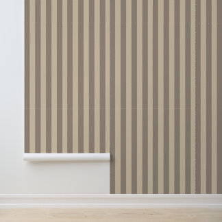 Papier Peint Élégant Moderne Brun Beige Rayures Douces