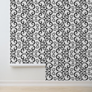 Papier Peint Élégant moderne Damask Classy Chic noir et blanc
