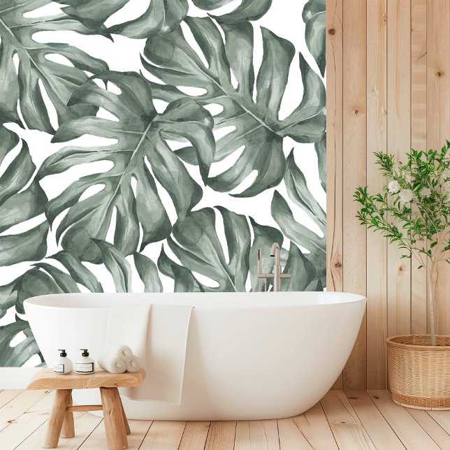 Papier Peint "Elégant Monstera Palm Feuille Motif (Créateur téléchargé)
