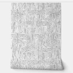 Papier Peint Élégant Motif Abstrait noir et blanc