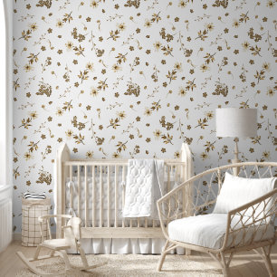Papier Peint Élégant motif botanique beige Vintage