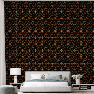 Papier Peint Élégant Motif Dachshund Automne : Fleurs Automnes