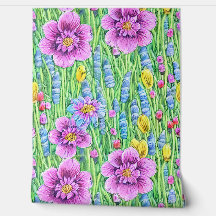 Élégant motif de belles fleurs dessiné à la main