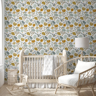 Papier Peint Élégant motif de coquillage floral doux pour la ma