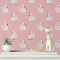 Élégant Motif de cygne rose