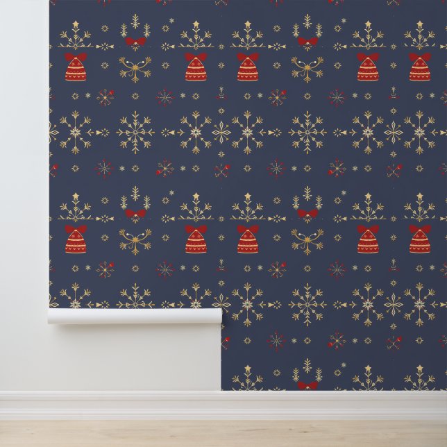 Papier Peint Élégant Motif de Noël Snowflake (Application)