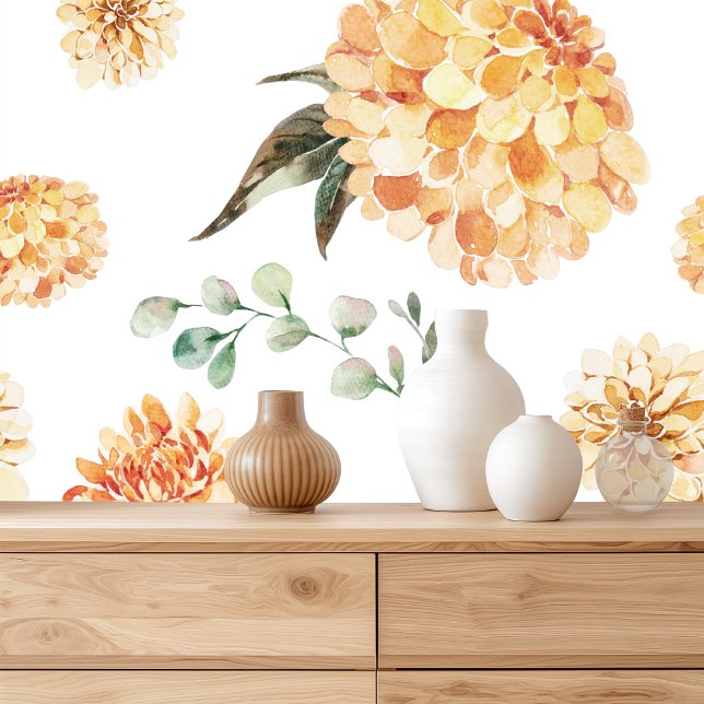 Papier Peint Élégant motif floral jaune (Créateur téléchargé)