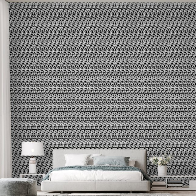 Papier Peint  Élégant Noir et Blanc  (Chambre à coucher)