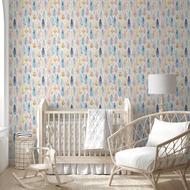 Papier Peint Élégant Pastel Boho Motifs sans couture (Enfants)