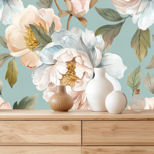 Papier Peint Elegant Peony Motif sans couture