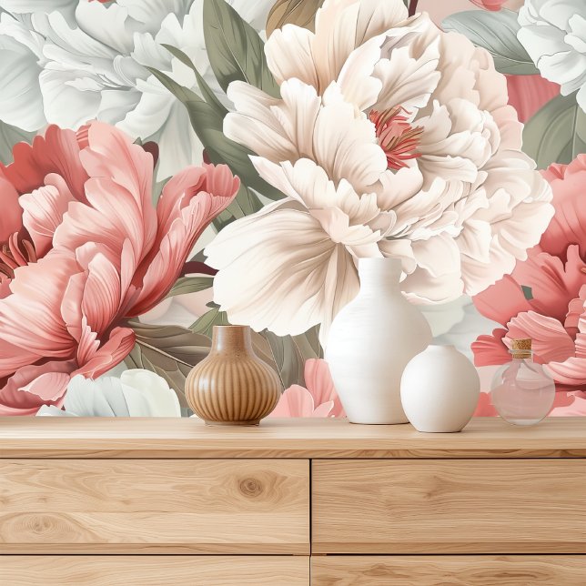 Papier Peint Elegant Peony Motif sans couture (Créateur téléchargé)