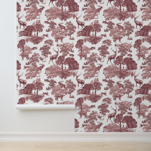 Papier Peint Élégant Pink Deer Forest Animaux Toile
