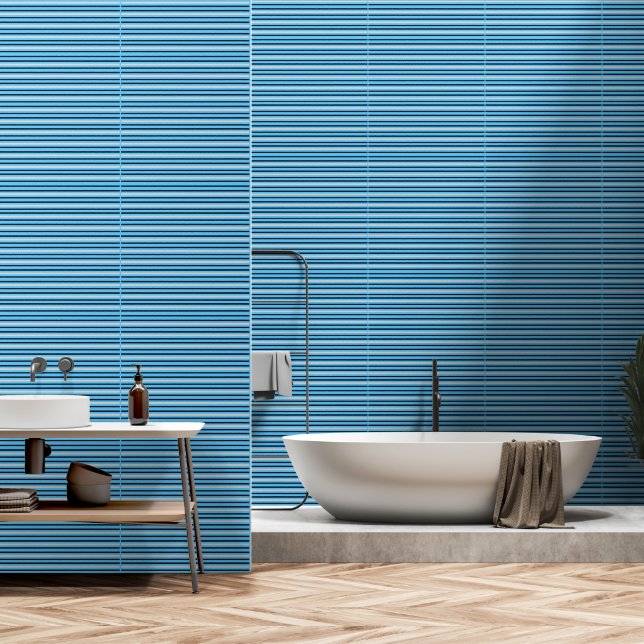 Papier Peint Élégant Rayé Classique Rustique  (Salle de bain)
