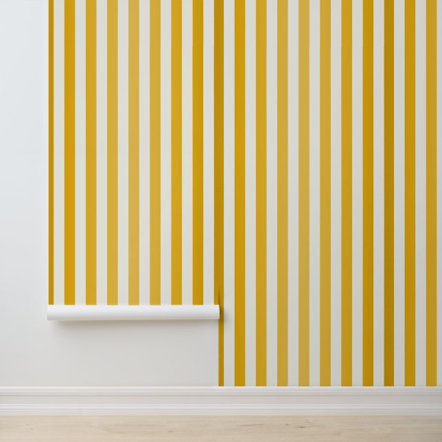 Papier Peint Élégant rayé or ivoire (Application)