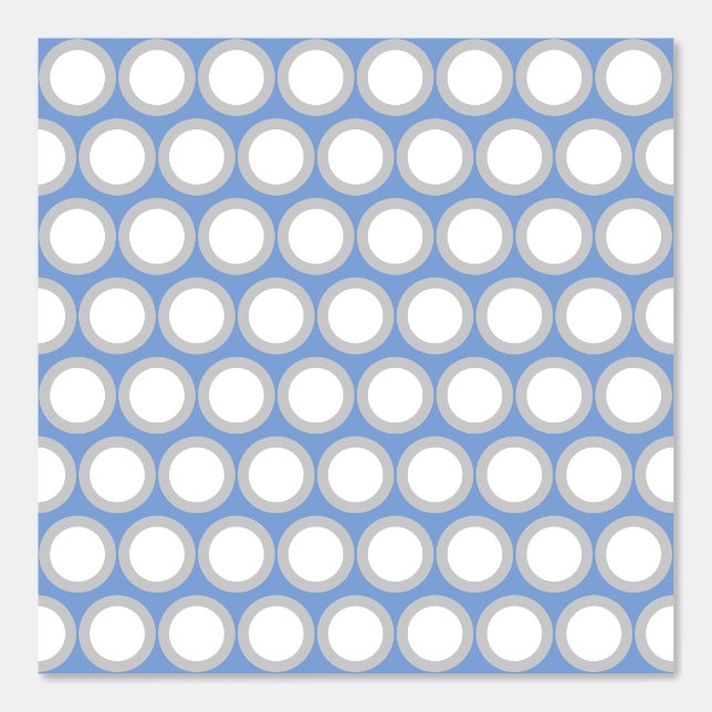 Papier Peint Élégant Retro Beachy Bleu Blanc Pois Motif (Recto)
