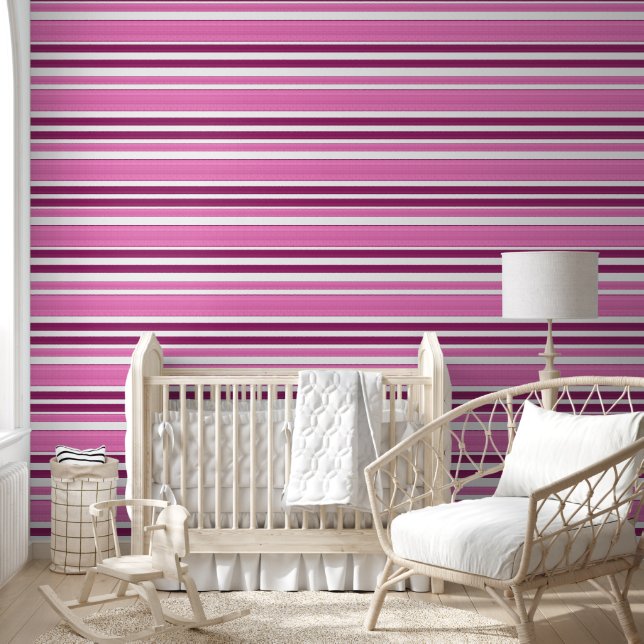 Papier Peint élégant rose violet moderne rustique ligne abstrai (Enfants)