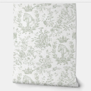 Papier Peint Elégant Sage Horse Crown Floral Toile