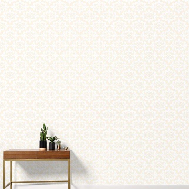 Papier Peint Elégant Vintage Delicate Soft Cream Damask (Couloir)