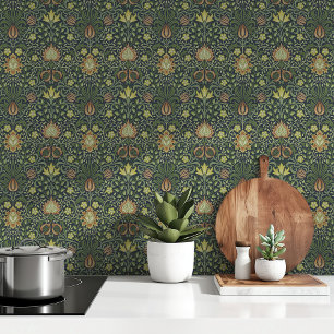 Papier Peint Elégant W. Morris Perse Floral Classic Green