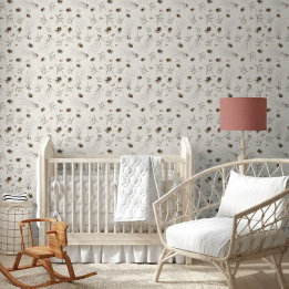 Papier Peint Elegant Watercolor Woodland Winterberry Pattern