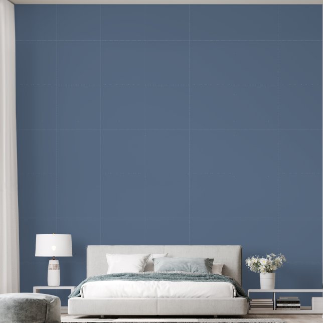 Papier Peint Élégante Chambre Bleue Clair Couleur Solide (Chambre à coucher)