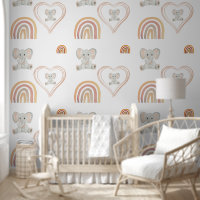 Élément d'art aquarelle éléphant mignon cœurs arc-