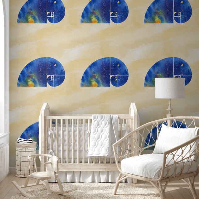 Papier Peint Éléphant à spirale de Fibonacci - Nombre d'or 1 (Enfants)