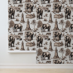 Papier Peint Eléphants et statues