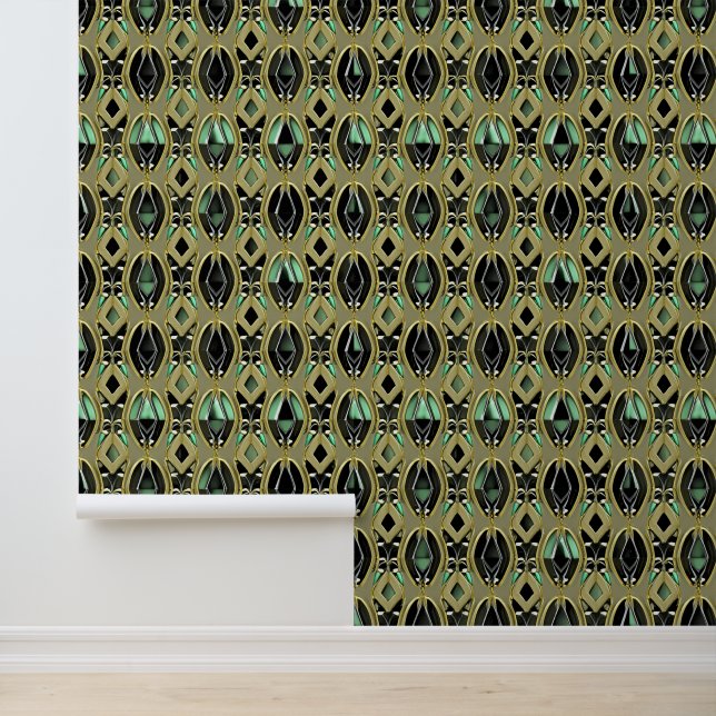 Papier Peint Emerald & Gold Art Déco (Application)