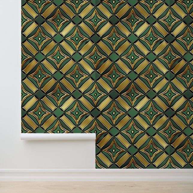 Papier Peint Emerald & Gold Art Déco (Application)