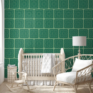 Papier Peint Emerald Green Irish Celtic Motif