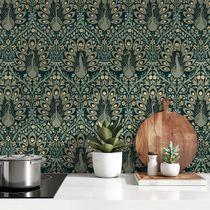 Papier Peint Emerald Peacocks Fond d'écran Art Nouveau