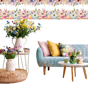 Papier Peint Empreintes florales pastel