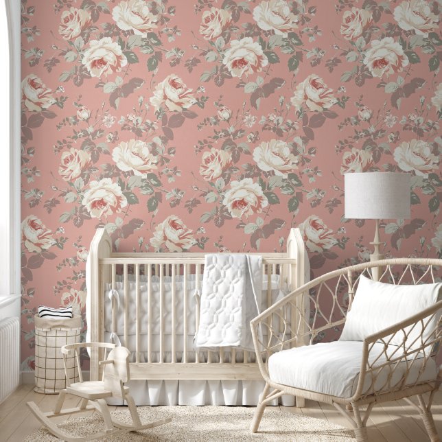 Papier peint en fleurs chic de mignonne Shabby (Enfants)