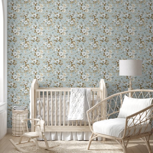 Papier peint en fleurs chic de mignonne Shabby (Enfants)