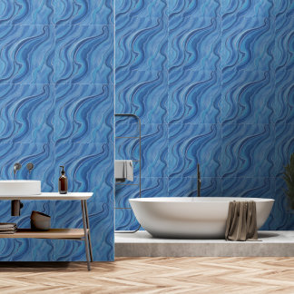 Papier peint en marbre bleu