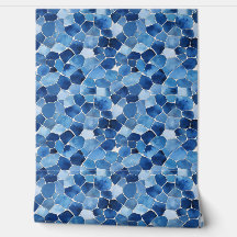 Papier peint en mosaïque bleue méditerranéenne