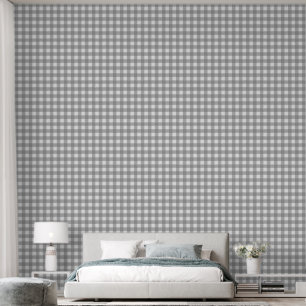Papier Peint en vichy gris vérifications de grille grise neut