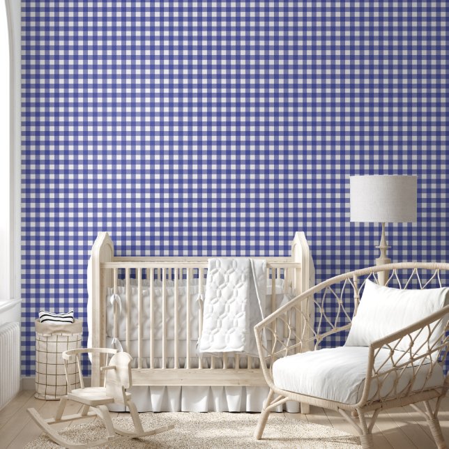 Papier Peint en vichy Lavande blanche (Enfants)