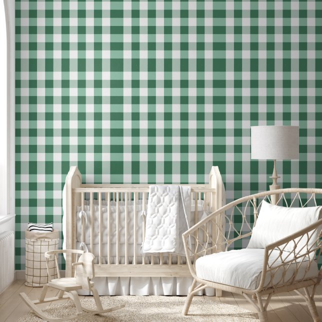 Papier Peint En vichy vert Minty À damiers Impression Plaid (Enfants)