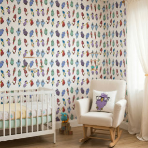 Papier Peint Enfants Oiseaux Dessin Animé Coloré