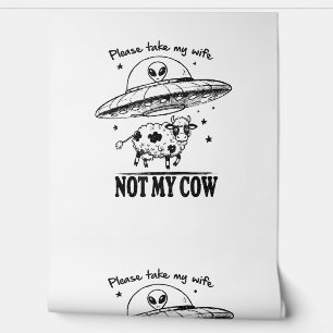 Papier Peint Enlèvement Alien, Pas Ma Vache Pour Les Agriculteu